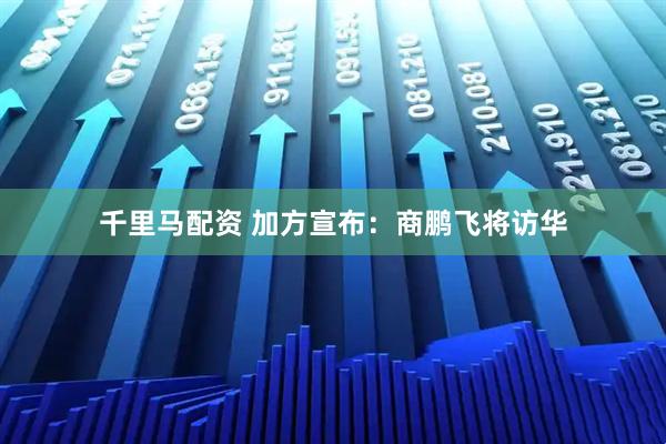 千里马配资 加方宣布：商鹏飞将访华